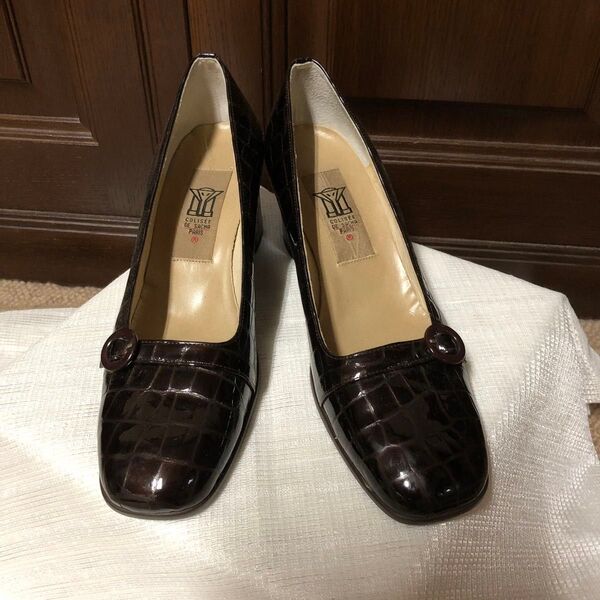 SHACHA PARIS パンプス エナメル ダークブラウン