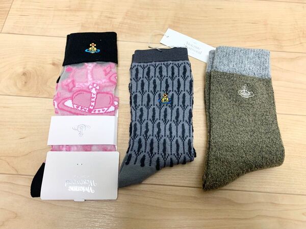 ヴィヴィアン ウエストウッド Vivienne Westwood 靴下 ソックス 3足 未使用