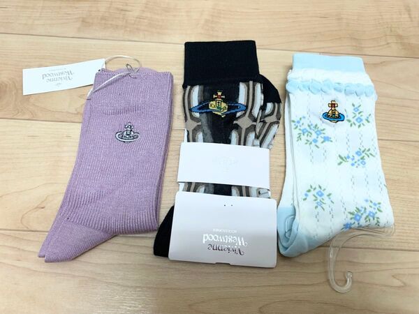 ヴィヴィアン ウエストウッド Vivienne Westwood 靴下 ソックス 3足 未使用