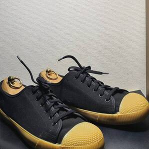 送料無料 ミリタリー キャンバススニーカー トレーニングシューズ 黒 41 7 小さめ24.5cmぐらい BRITISH MILITARY TRAINER BLACK