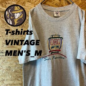 【90s古着】 DELTA デルタ シングルステッチ 刺繍 Tシャツ M VINTAGE 古着 カットソー 半袖 グレー