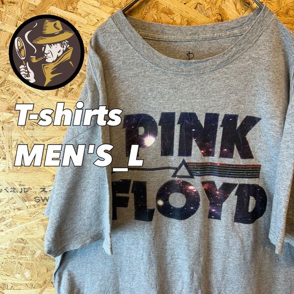 【US規格】pink floyd ピンク・フロイド バンドTシャツ グレー カットソー 半袖 古着 USED L