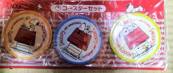 SNOOPY スヌーピー コースター3枚セット