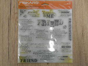 ［☆白KB-0502］★入手困難★Fiskars/フィスカース★/クリアスタンプ/FriendsForeverQuotes/未使用★EM