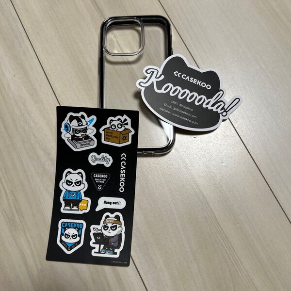 【iPhone14PRO】CASEKOO 透明 iPhoneケース スマホケース iPhone 耐衝撃 ブラック