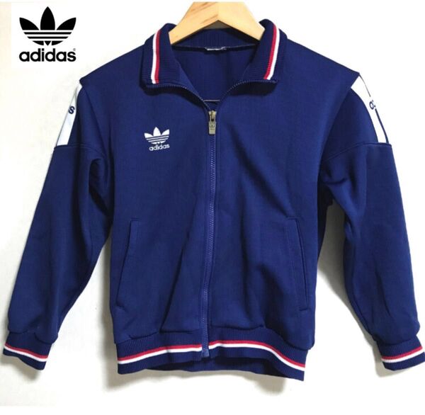◆ adidas/トラックジャケット・ジャージ (150) DESCENT製《70s 80s old vintage》トリコロール