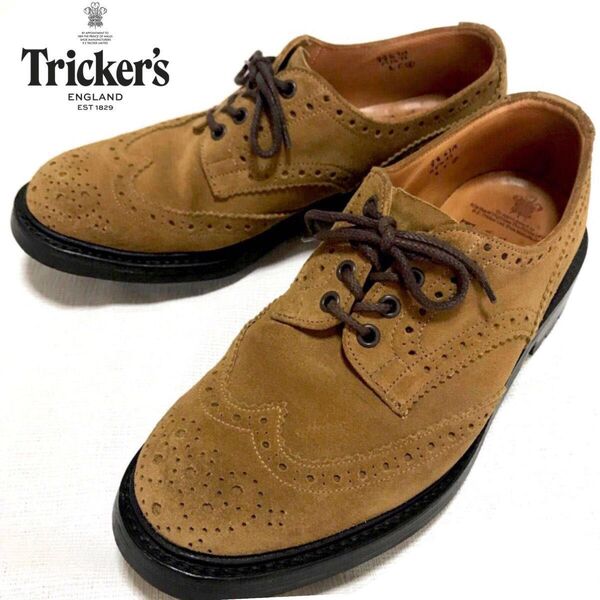 ◆《Tricker's》バートン・ウィングチップ/スウェード【ENGLAND/UK8.5】