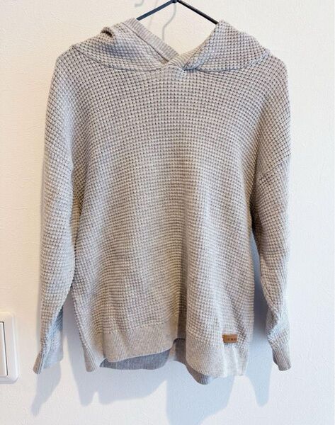 H&M テクスチャードニット コットンフーデットセーター 110cm