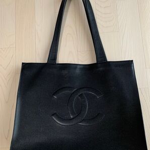 タイムセール sale!! CHANEL キャビアスキン ココマーク トートバッグ ブラック