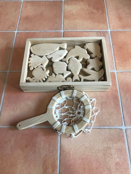 used 美品 straw farm ストローファーム おふろでちゃぷちゃぷ 木のおもちゃ 知育玩具 お風呂 積み木 パズル
