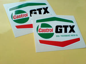 ◆海外 送料無料◆ CASTROL GTX カストロール 95mm 2枚セット / ステッカー シール