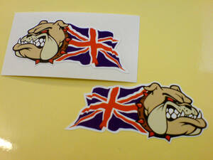 ◆海外 送料無料◆ BRITISH BULLDOG UNION JACK Flag 国旗 イギリス ブルドッグ 50mm 2枚セット / ステッカー シール