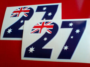 ◆海外 送料無料◆ CASEY STONER #27 ケーシー・ストーナー オーストラリア 145mm 2枚セット / ステッカー シール