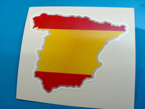 ◆海外 送料無料◆ SPAIN Flag MAP 国旗 地図 フラッグ スペイン 80mm / ステッカー シール