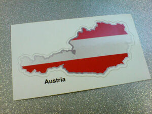 ◆海外 送料無料◆ AUSTRIA Flag MAP 国旗 地図 フラッグ オーストリア 80mm / ステッカー シール