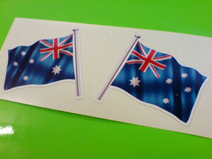 ◆海外 送料無料◆ AUSTRALIA Flag 国旗 オーストラリア フラッグ 60mm 2枚セット / ステッカー シール
