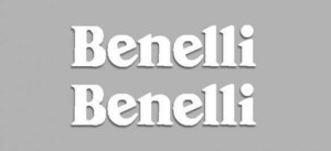 送料無料 海外 ◇ ベネリ BENELLI White 100mm 2枚セット カッティング ステッカー シール