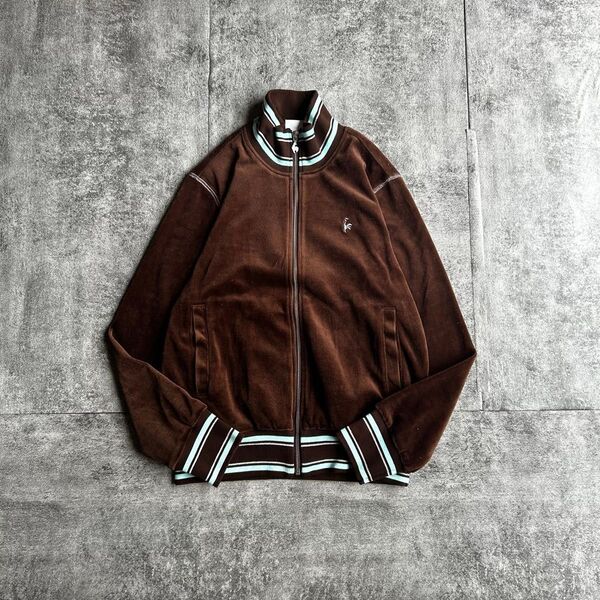 archive le coq sportif velour track jacket brown