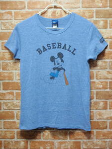 (送料一律185円) USED Disney ディズニー × 福岡 ソフトバンク ホークス ミッキー プリント半袖Tシャツ