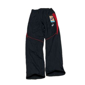 asics アシックス KNIT PANTS BLACKxRED S XAT243 9023メンズ S ブラック 黒 レッド 赤