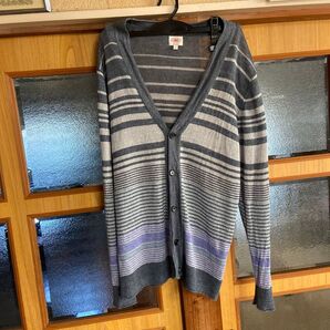 J .PRESS/ジェイプレス リネン100% ボーダー柄 カーディガン