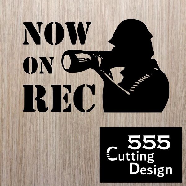 NOW ON REC ミリタリー カッティングステッカー黒