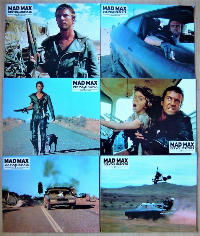 مجموعة بطاقات اللوبي الأصلية من Mad Max 2 النسخة الألمانية مكونة من 18 قطعة, فيلم, فيديو, السلع المتعلقة بالفيلم, تصوير