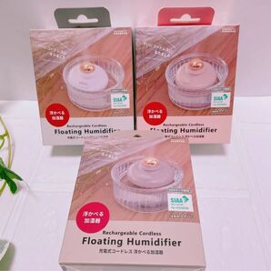 【3色3個セット】浮かべる 加湿器 充電式コードレス