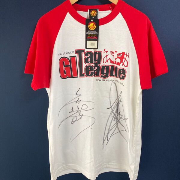 新日本プロレス Tシャツ G1tagleague サイン入り