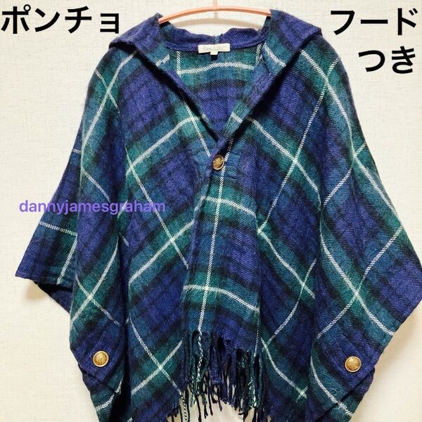 ロペピクニック ポンチョ フードつき チェック柄 ケープ Rope Picnic 冬物