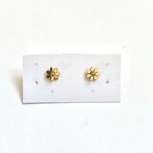 ANEMONE アネモネ ピアス ゴールド ステンレス 花 イエローゴールド
