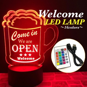  wellcome WELCOME акрил plate LED лампа ( все 16 цвет ) пиво дизайн 