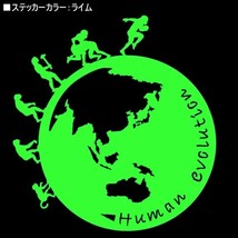 ★千円以上送料0★(16cm)地球型-人類の進化【アメフト編】アメリカンフットボール、タックル、アイシールド21好き、車のリアガラスに(4)_画像9