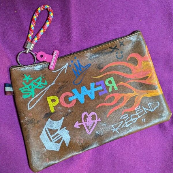★ GD POWER ペイントポーチ ★ 落書きポーチ クラッチバッグ ポーチ
