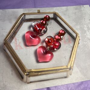 ハート ヘアピン ハンドメイド レジン オルチャン ファッション キッズ 推し活 推し色