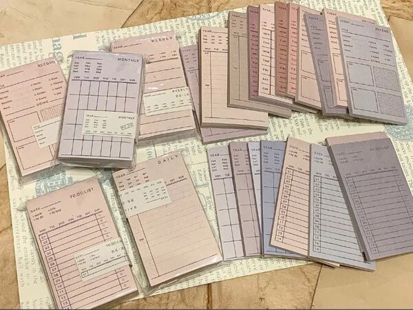 【S7】 紙モノ 海外 スケジュール メモパッド 1冊100枚綴り 5 種セット【 ご理解 】ご一読お願いいたします(、._.)、