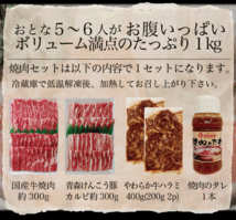 焼肉セット 1kg！！ 国産牛 豚カルビ 牛 ハラミ 送料無料 国産 焼き肉 詰め合わせ BBQ_画像6