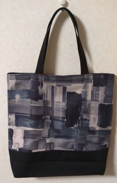 トートバッグ(ハンドメイド)ペイント調コットンビエラプリント