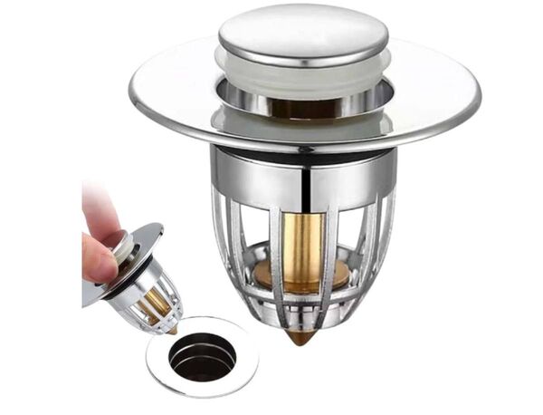 新品未使用品 洗面用ポップアップ排水栓 洗面器用 排水用品 下水部品 横穴排水栓シンク排2個SET
