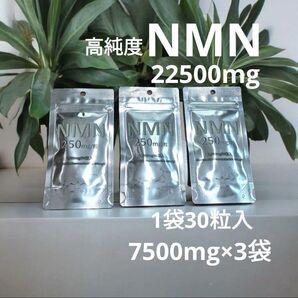 3個 NMN 7500mg 高純度 99.9%以上 1ヶ月分 エイジングケア