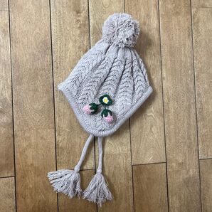美品 バースデイ ママラク ニット帽 ピンク いちご