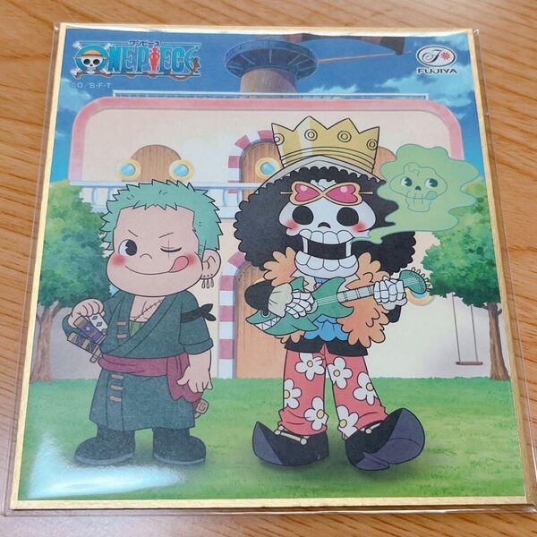 【新品未開封】 ワンピース ぺこちゃん コラボ 不二家 色紙 ゾロ ブルック