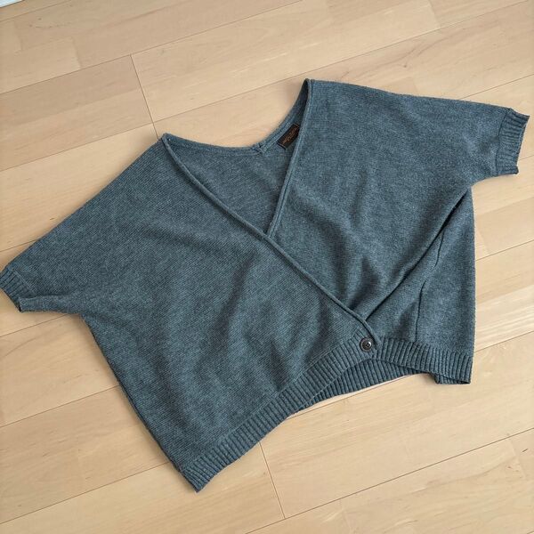カーディガン カシュクール グレー ニット ショート丈 レディース L ナチュラル 春服