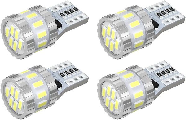 『送料無料』T10 LED ホワイト 爆光 キャンセラー内蔵 ポジションランプ ナンバー灯 ルーム 無極性 3014 4個 白 BO ライト バルブ