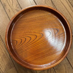 【未使用】小田原漆器 けやき 29.5cm お盆 丸盆 木製 漆器