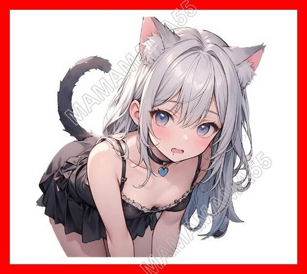 ステッカーNo.357 車 デカール バイク 防水 かわいい 女の子 アニメ 痛車 にゃー ほんとは猫だよ 戻れなくなた~ 困る 入荷未定ラスト1