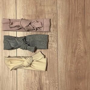 3個セット ヘアバンド ベージュ グレー ピンク