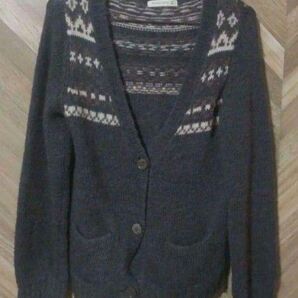 スタジオクリップ☆フェアアイル 模様編み ニットカー ディガン