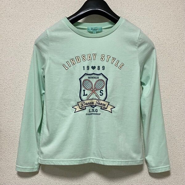【Lindsay】超美品 リンジィ テニスモチーフ 長袖カットソー L 150 長袖Tシャツ 刺繍