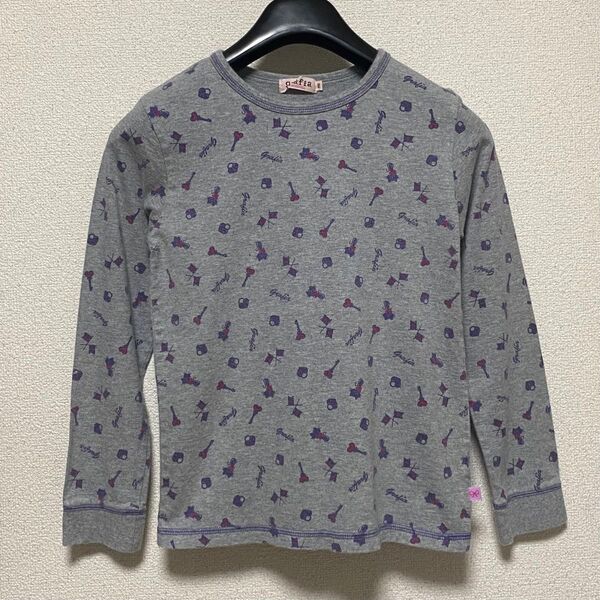 【TINKERBELL】ティンカーベル 杢グレー 猫柄 150 カットソー 長袖Tシャツ